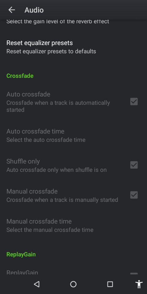 That's just how the crossfade settings display