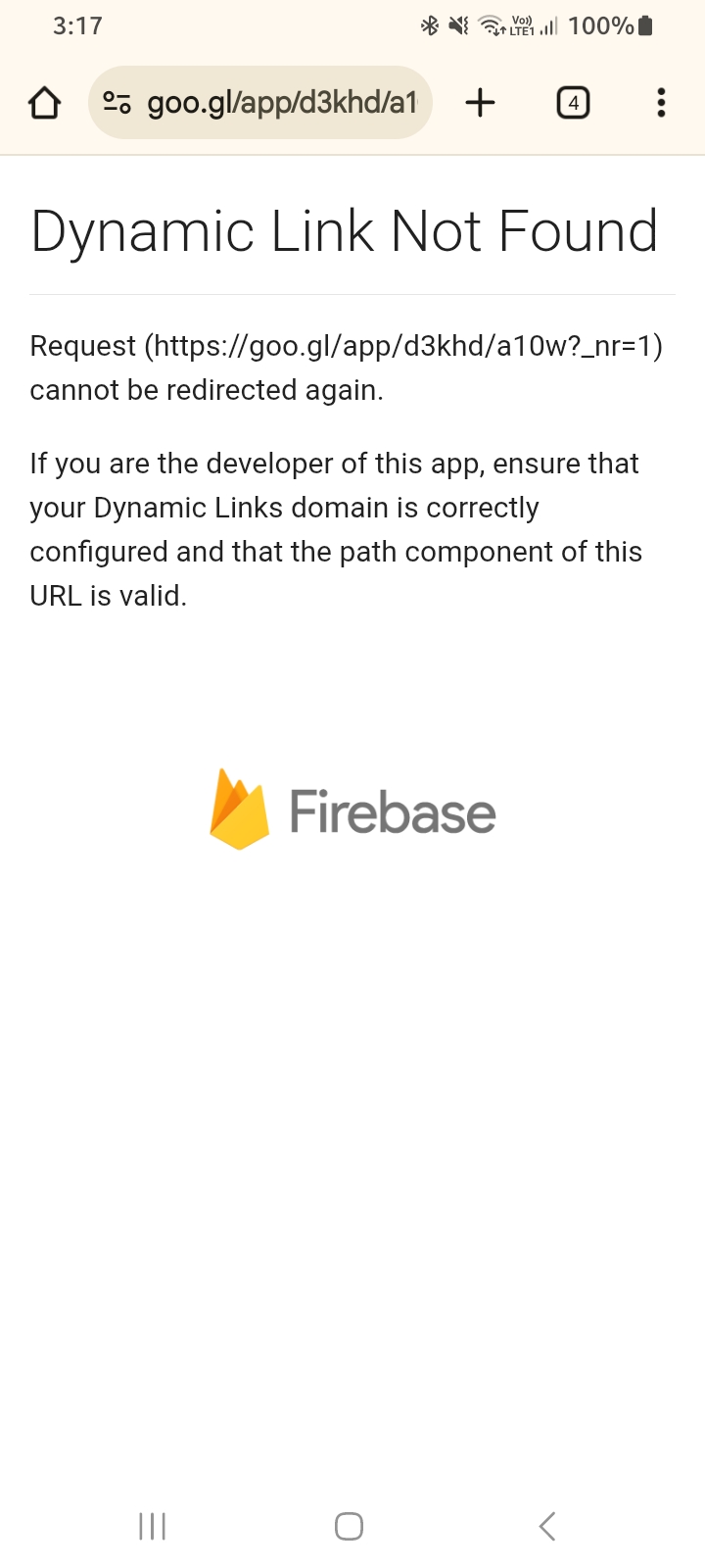 Screenshot of the response